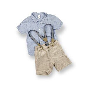 H&M Linen Blend Shortall Outfit